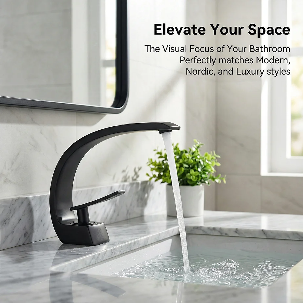 Matte Black Bathroom Faucet, A - Silicone Tap Washer avis et prix