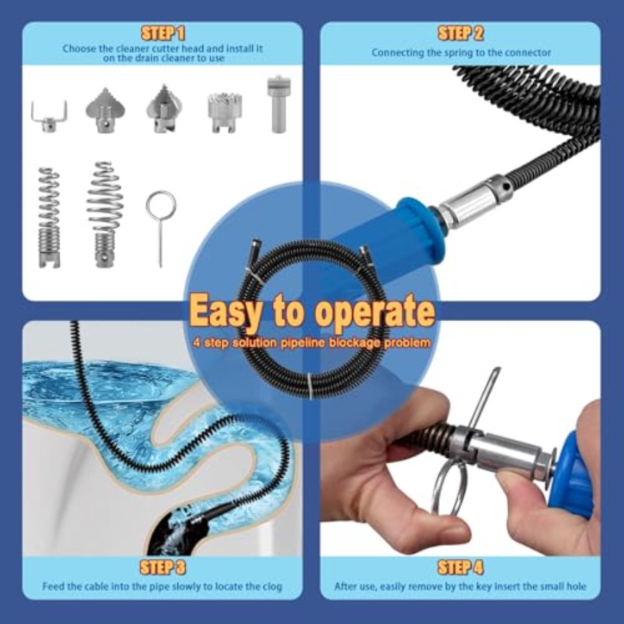 Drain Snake, Drain Auger with  - Drain Snake Flexible avis et prix