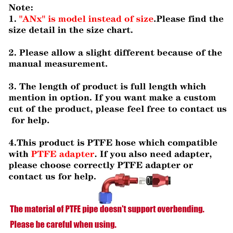 1M/2M/3M/5M AN3 AN4 AN6 AN8 AN - Ptfe Tape Thread avis et prix