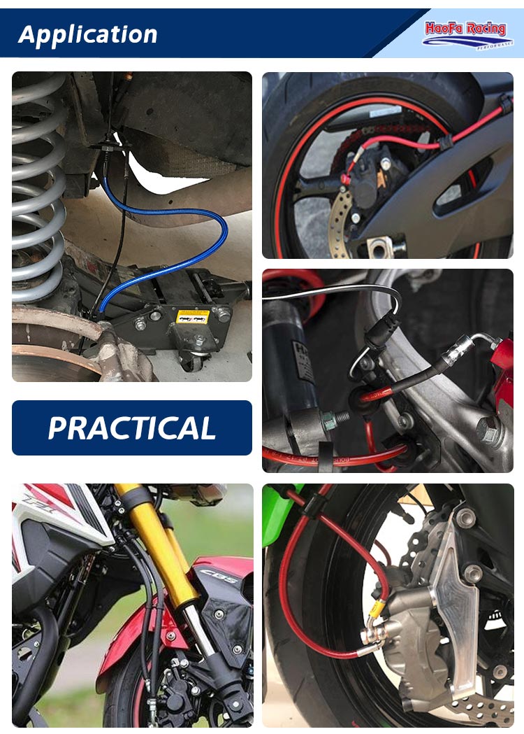AN3 Motorcycle PTFE Brake Line - Flexible Hose Braided avis et prix