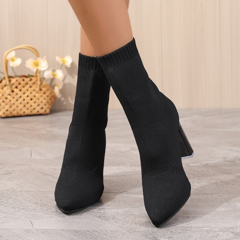 Simple Pointed Toe Knit Stretc - Pipe Bending Spring avis et prix