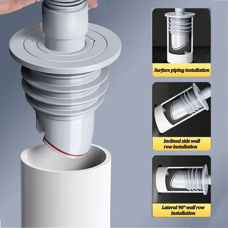 Silicone Bathroom Sewer Seal R - Drain Pipe Clip avis et prix